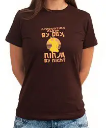 Accounting Clerk By Day Ninja By Night Ladies Shirt Brown