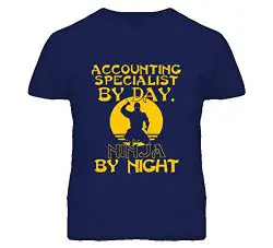 Accounting Specialist By Day Ninja By Night Mens Shirt Blue