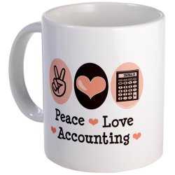 Peace Love Accounting Coffee Mug Pink