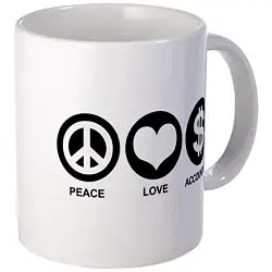 Peace Love Accounting Coffee Mug Black