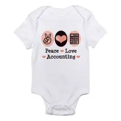 Peace Love Accounting Babysuit Pink