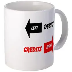Left Debits Credits Right Mug