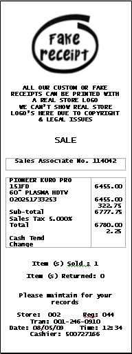 Example of Receipt