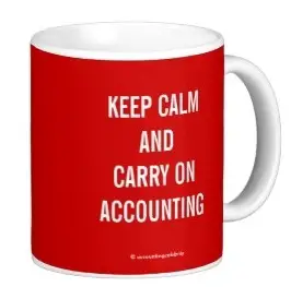 Keep Calm and Carry on Accounting Mug in Red