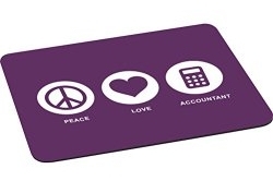 Peace Love Accountant Mouse Pad Navy