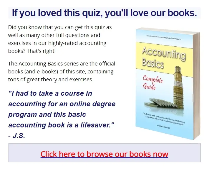 accounting quiz questions exercises books