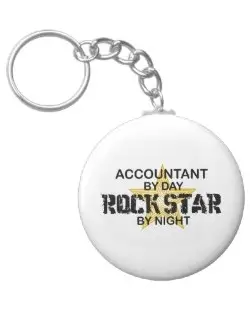 Accountant By Day Rockstar By Night Keychain