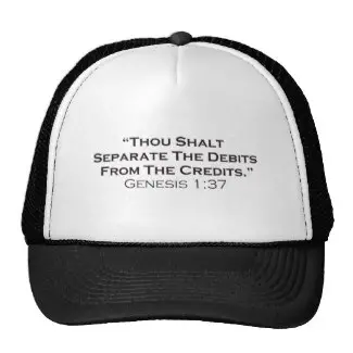 Thou Shalt Separate the Debits from the Credits Accounting Trucker Hat